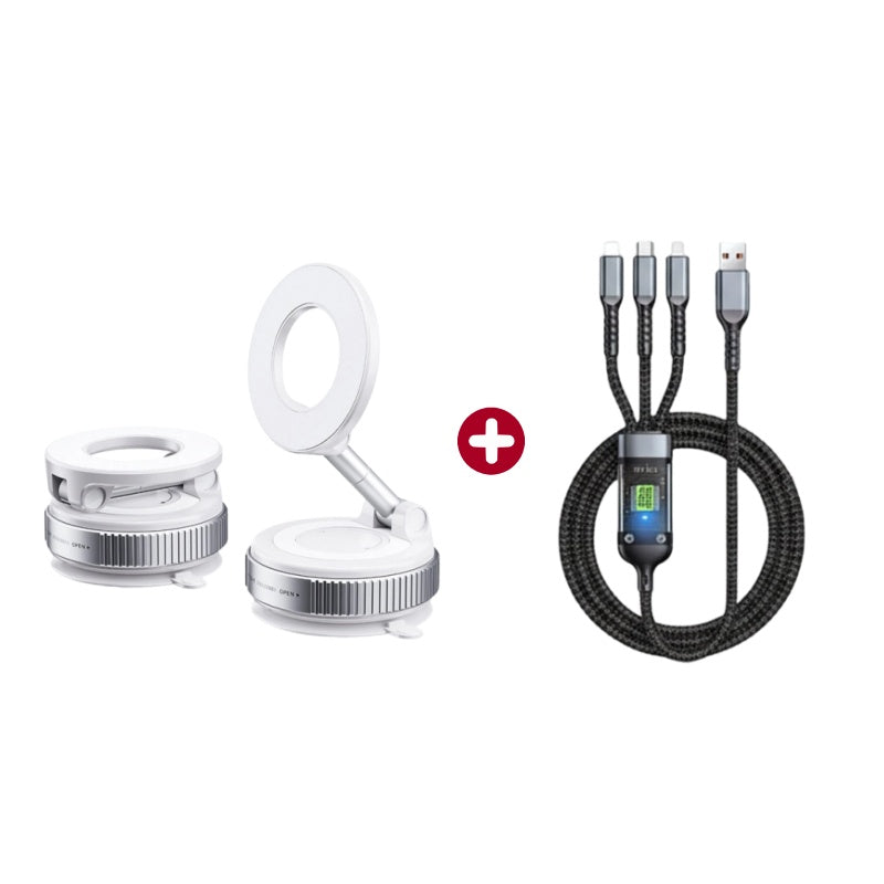 360° Magnetische Auto Telefoonhouder – Ultra Sterke Vacuüm Bevestiging
