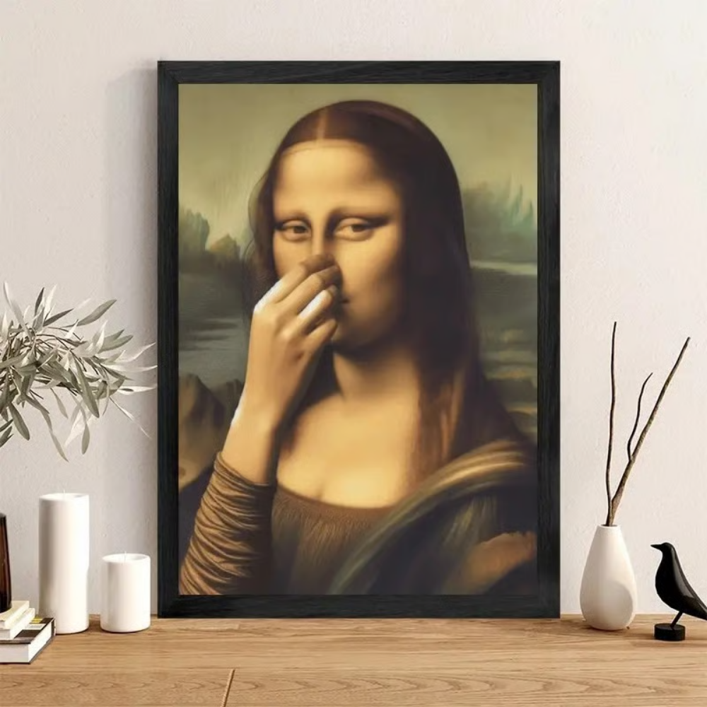 Mona Lisa met een Knipoog – Humoristische Poster