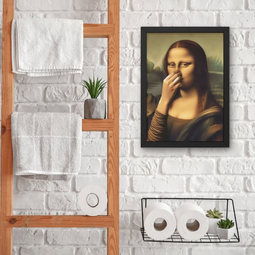 Mona Lisa met een Knipoog – Humoristische Poster