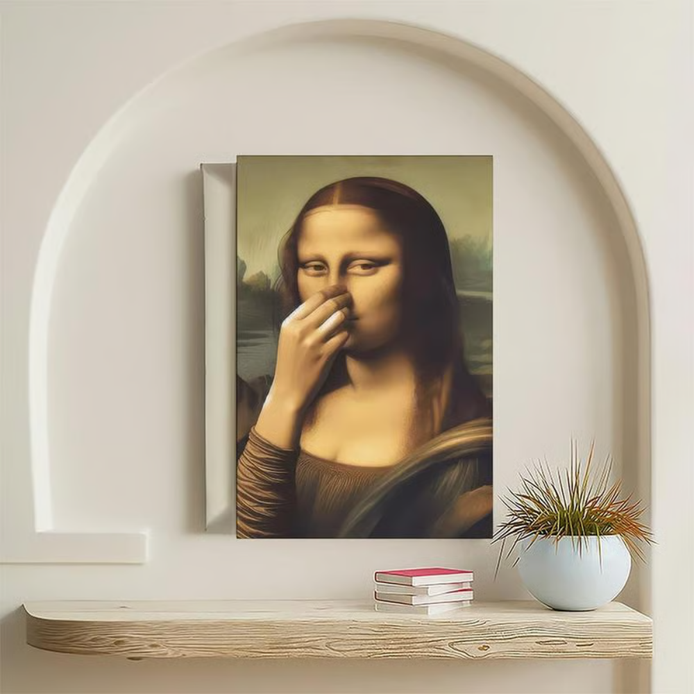 Mona Lisa met een Knipoog – Humoristische Poster