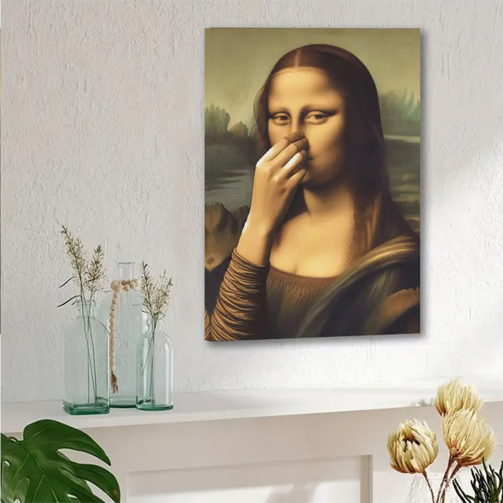 Mona Lisa met een Knipoog – Humoristische Poster
