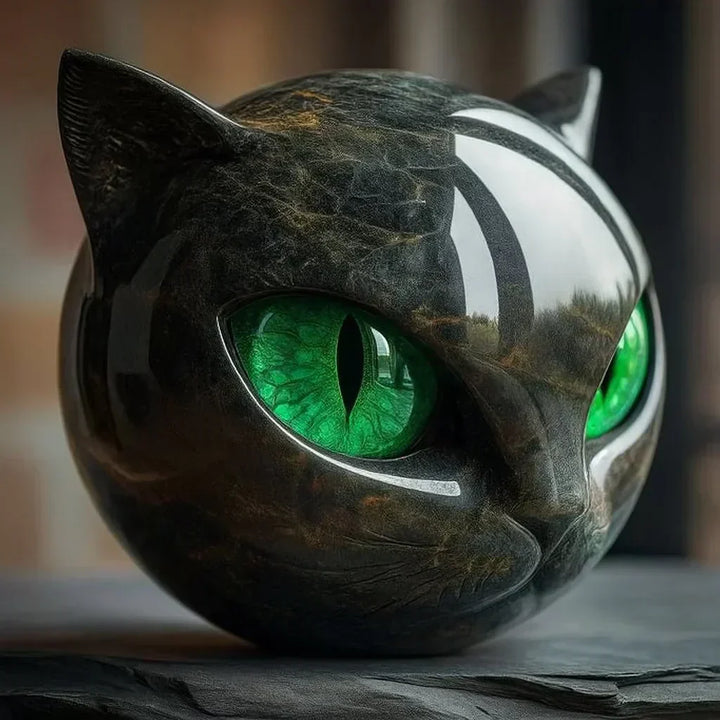 Mystica™ Kattenbeeld – Mystiek Design met Marmerlook