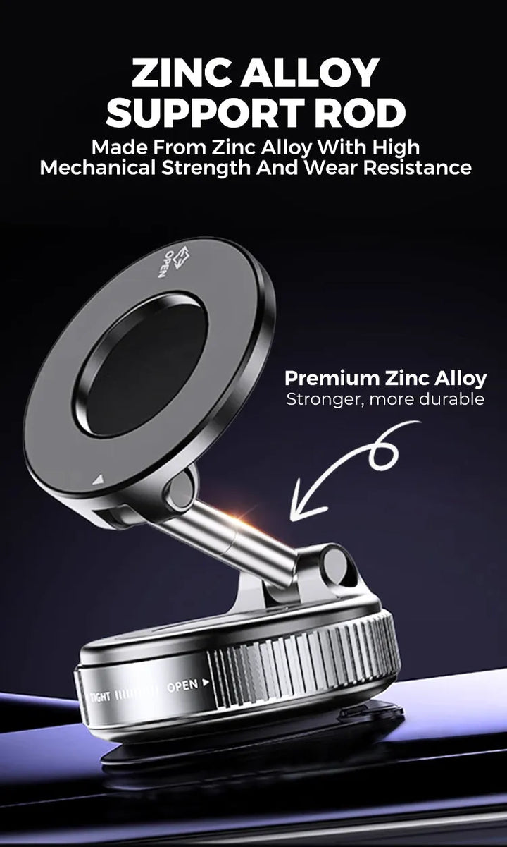 360° Magnetische Auto Telefoonhouder – Ultra Sterke Vacuüm Bevestiging