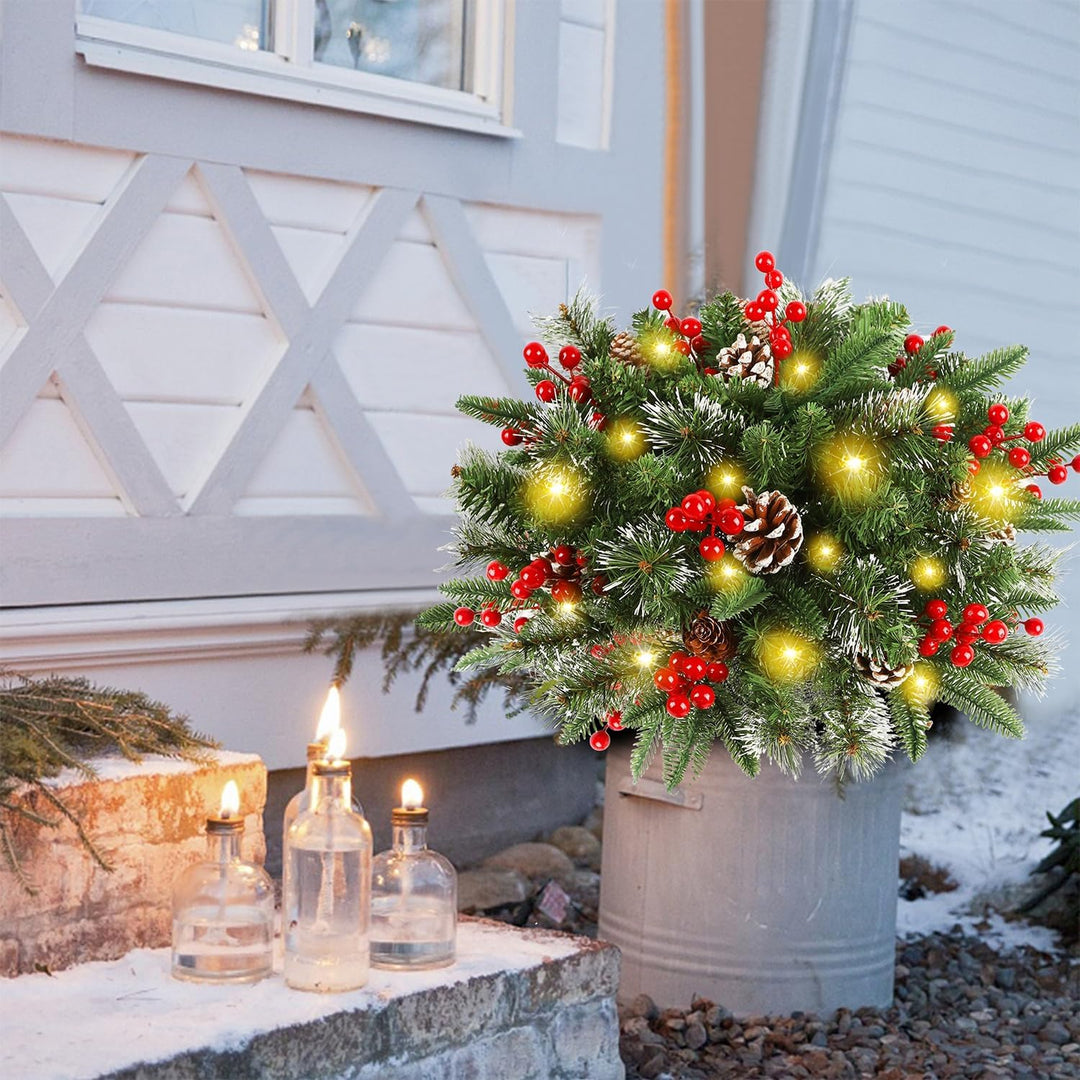 🎄 GlowLeaf™ Lichtgevende Kerstkrans – voor Pot & Decoratie