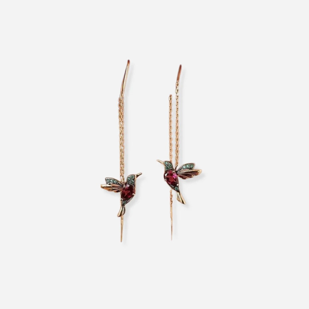 Regenboogkolibrie Sieradenset (Ketting + Oorbellen)