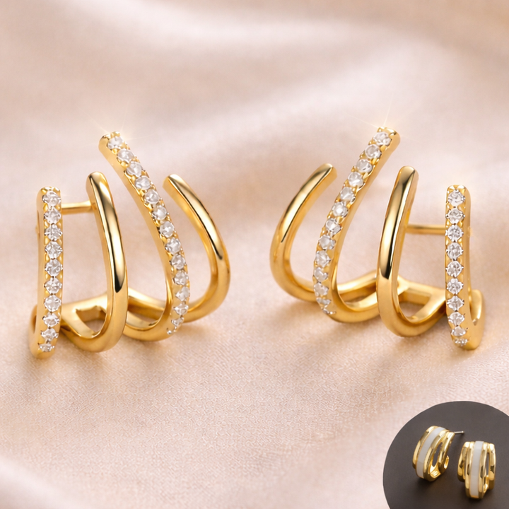 Elegante Gouden Triple Hoop Oorbellen – Tijdloos & Stijlvol