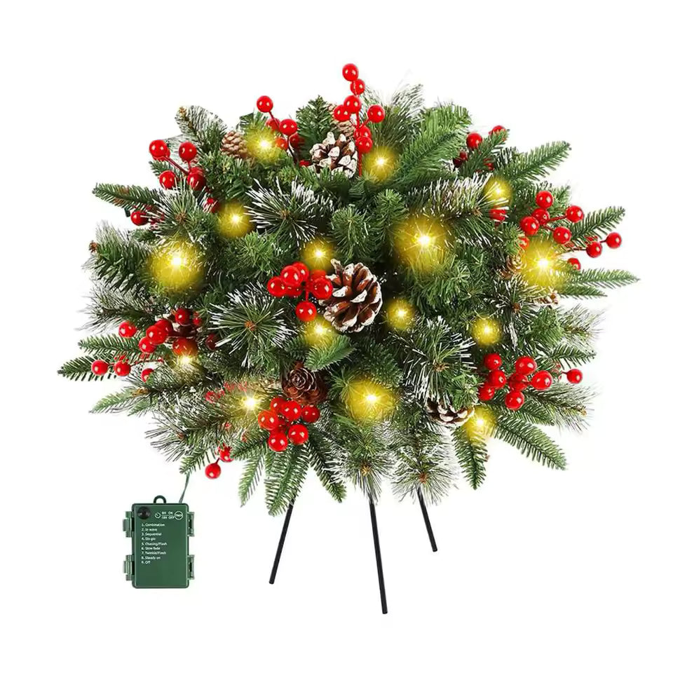 🎄 GlowLeaf™ Lichtgevende Kerstkrans – voor Pot & Decoratie
