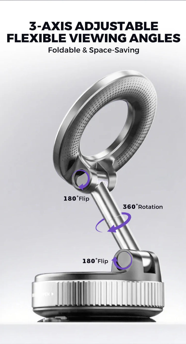 360° Magnetische Auto Telefoonhouder – Ultra Sterke Vacuüm Bevestiging