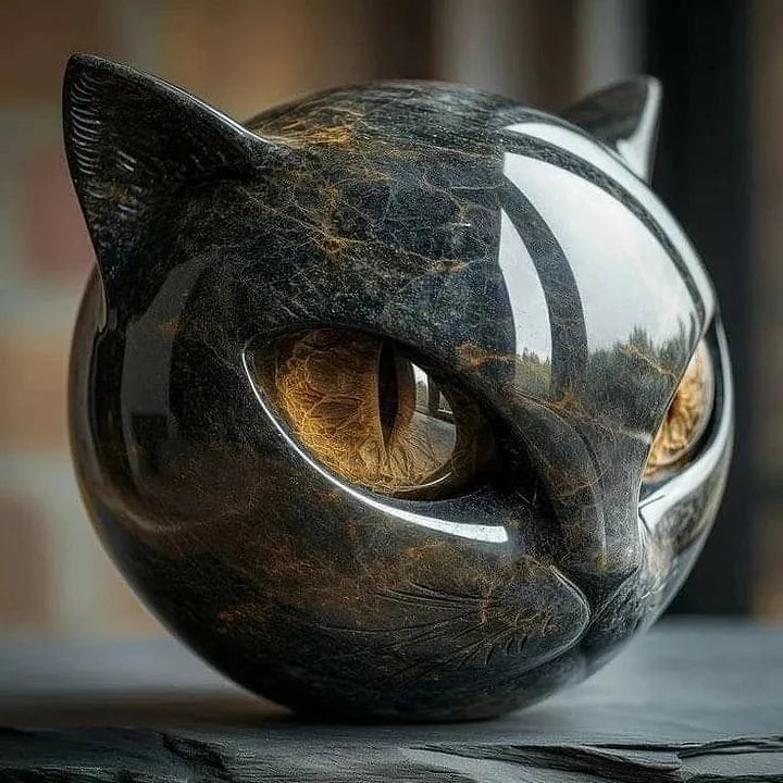 Mystica™ Kattenbeeld – Mystiek Design met Marmerlook