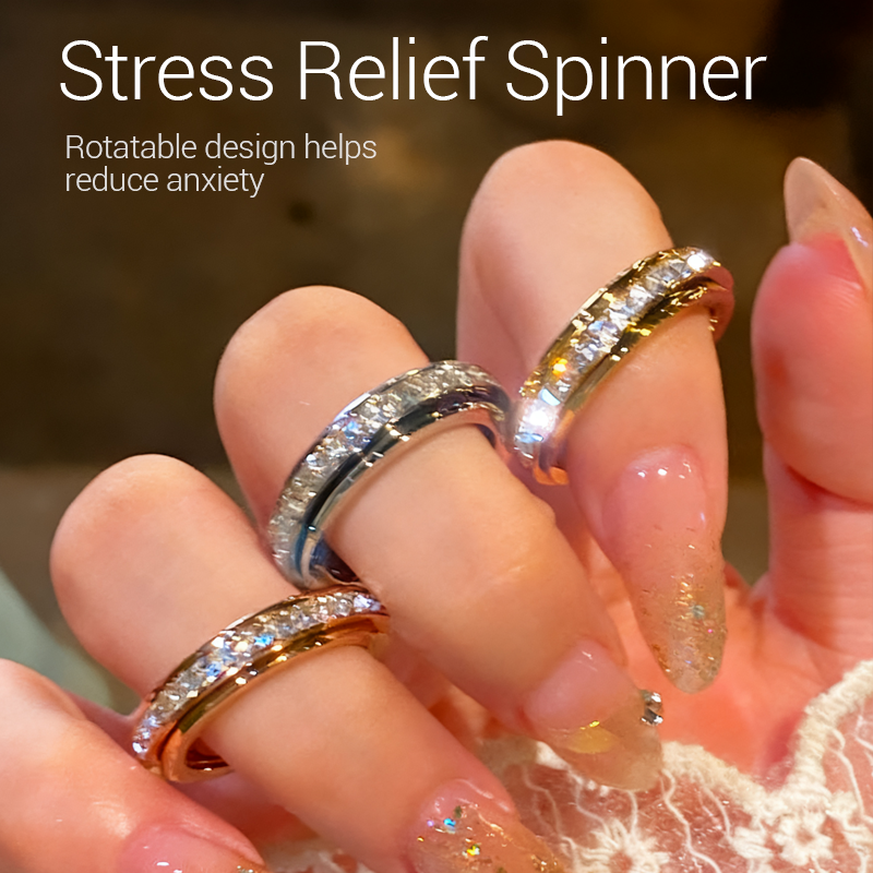 Luxe Stalen Draaibare Spinner Ring – Stijlvol Design & Ontspannende Functie