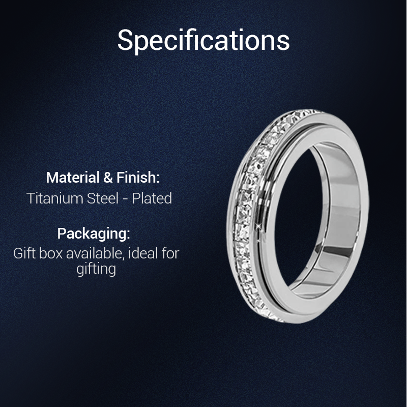 Luxe Stalen Draaibare Spinner Ring – Stijlvol Design & Ontspannende Functie